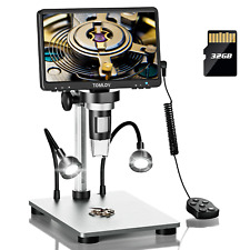 TOMLOV Digital Microscope 7" LCD Coin Microscope 12MP IPS Screen Coin Magnifer