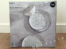 Next 12 Piece Blue Speckle Dinner Set