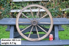 Vintage old wooden cart wagon wheel / 68.5 cm - FREE DELIVERY