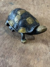 Antique Brass Tortoise Inkwell c.1890