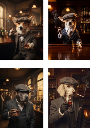 Peaky barkers dog - photo, print