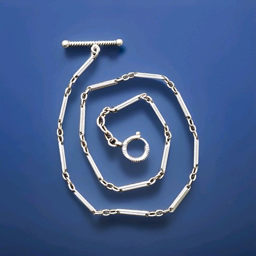 Vintage silver watch chain - watch,