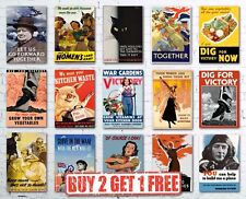 Metal Signs  Vintage  Allied WW2 World War II Propaganda Military Tin Posters A4