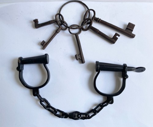 Medieval metal manacles - , and