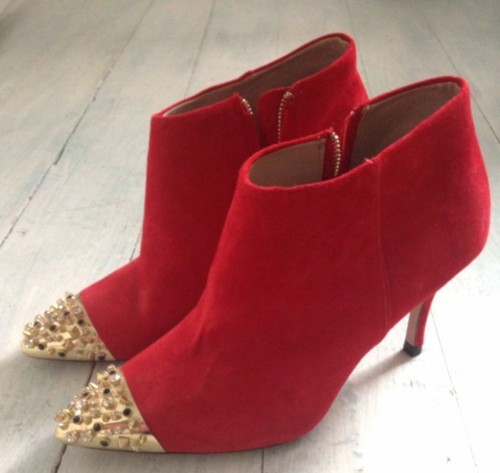 Zara red suede - red, leather
