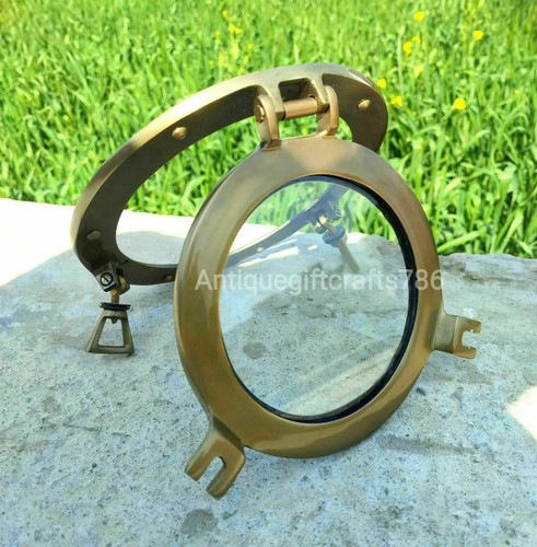 Antique brass porthole - brass,