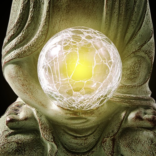 32cm solar power buddha light - 32cm,