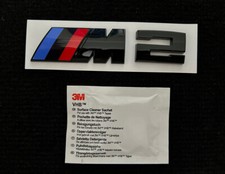 BMW M2 BADGE IN GLOSS BLACK. FREE ALCOHOL WIPE INCLUDED