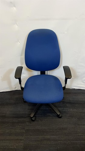 Blue and black operator - , chair