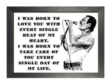 Freddie Mercury Love Quote Rock Singer Music Band Queen Poster Heart Legend 