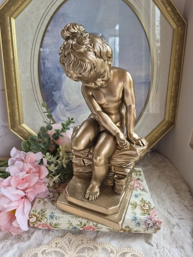 Vintage heavy cherub statue - cherub,