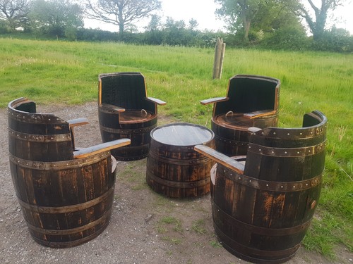 Oak whiskey barrel - oak, chair