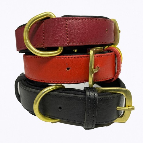 Genuine leather dog collar - leather,