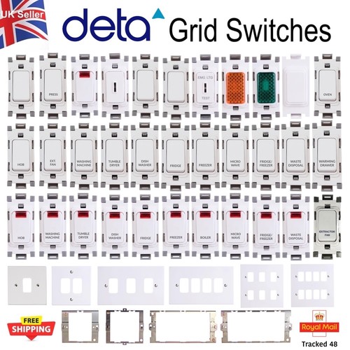 Deta grid switch - white, plate