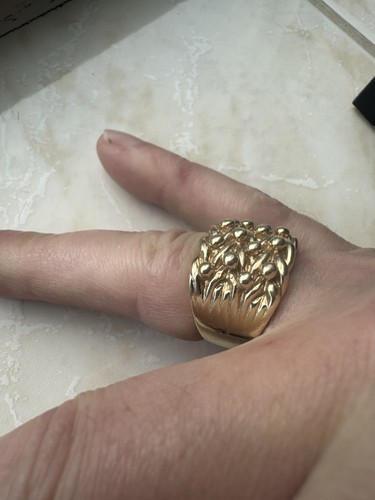 9ct gold keeper ring - ring, q