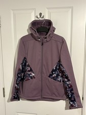 Crivit Women’s Sports Zip Up Running Hooded Jacket Coat Size L Purple 