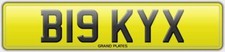 BIG REG B19 KYX NUMBER PLATE