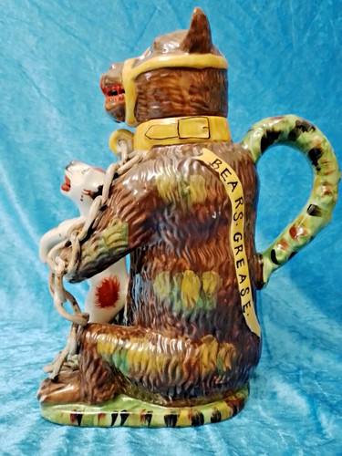 Staffordshire bear grease jug - grease,
