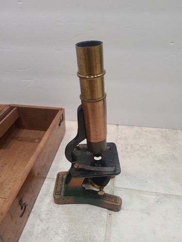 Vintage brass microscope - vintage,