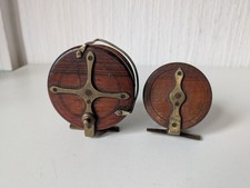 Antique Wood & Brass Fishing