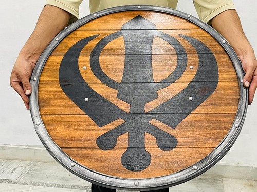 Handmade wooden sikh khanda - handmade,