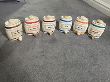 Vintage Wade England Royal Victoria Pottery Drinks Decanter Barrels Set of 6
