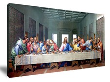 Last Supper Religion Jesus canvas wall art Wood Framed Ready to Hang XXL