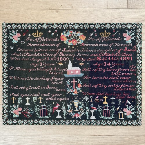 Antique sampler 1893 - sampler,