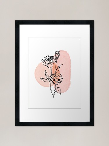 Minimalist rose botanical - minimalist,