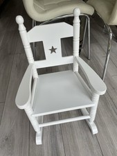 Child's White Wooden Rocking Chair