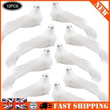 🔥12PCS Clip On Christmas Dove Birds Festive Xmas Tree Bird Ornament🔥