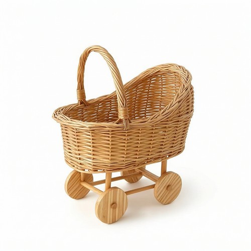Wicker stroller woven - woven, doll