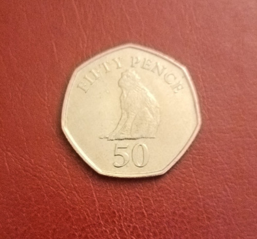 Gibraltar 50p coin - 50p, barbary