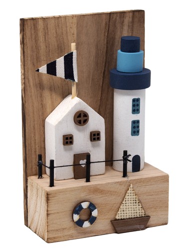 Wooden coastal lighthouse and - wooden,