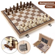 XL Large 39cm Chess Wooden Set Folding Chessboard Pieces Wood Board Chess Board