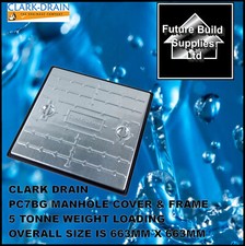 Clark Drain PC7BG 5 tonne 600mm x 600mm Inspection Manhole Cover Cover & Frame