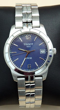 Men's   * TISSOT *   PR50  S/steel  Watch ; DATE ; Cleaned + NEW Battery ; Boxed