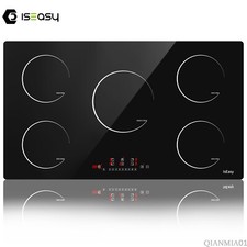 Induction Hob 5 Ring Electric Induction Range Cooker Glass Ceramic 8600 W Black