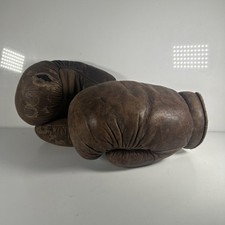 VINTAGE Leather Boxing Gloves - Worn + Used Filled With Horse Hair + Cotton