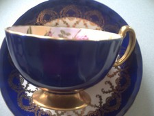 AYNSLEY CUP & SAUCER COBALT
