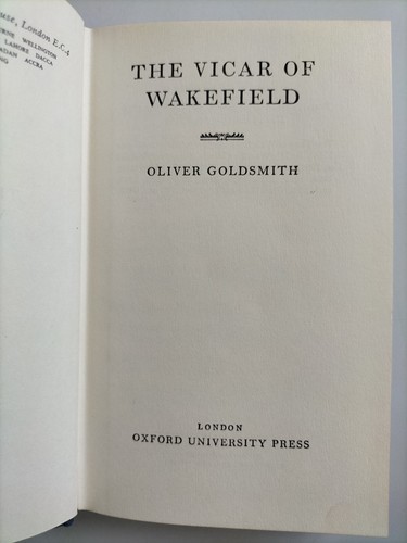 The vicar wakefield oliver - the,