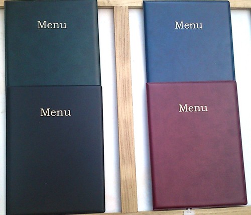 Qty leather look menu - leather,