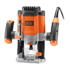 Black + Decker 1200W 6.35mm Plunge Router with Accessories and Kitbox KW1200EKAQ