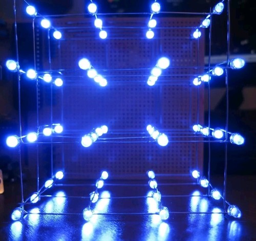 Diy kit blue 4x4x4 light - 4x4x4, 3d