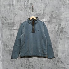 FatFace Heritage Half Zip Sweatshirt Blue Washed Cotton Pullover Size M Mens
