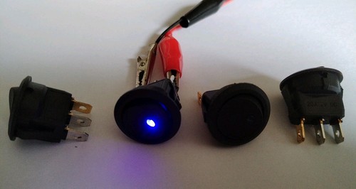 12v led blue dot - led, rocker