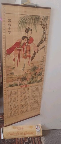 Vintage bamboo calender - bamboo, wall