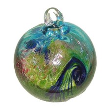 Vintage Hand Blown Glass Witches Ball – Multicoloured Decorative Orb
