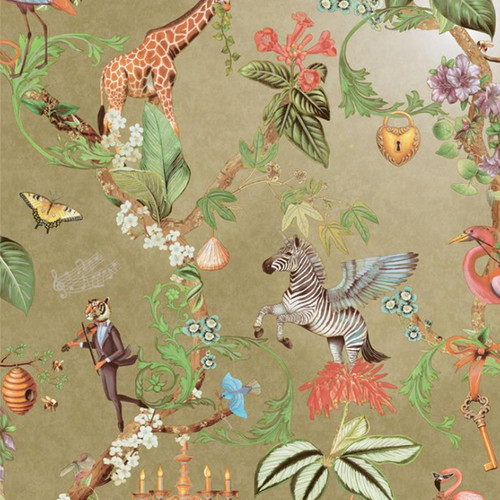 Gold animal safari wallpaper - safari,