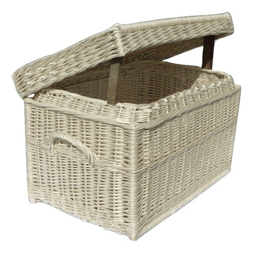 Wicker ecru crate - crate, laundry
